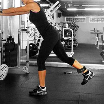 2pcs Fitness Thigh Straps Padded D-Ring Ankle Strap Leg Cuffs for Gym Cable Machines Thigh Straps Fits Men&Women