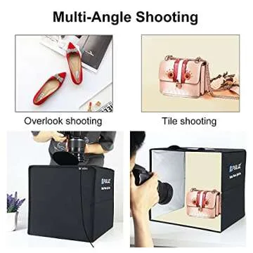 PULUZ Photo Studio Light Box with Adjustable LED and Backdrops