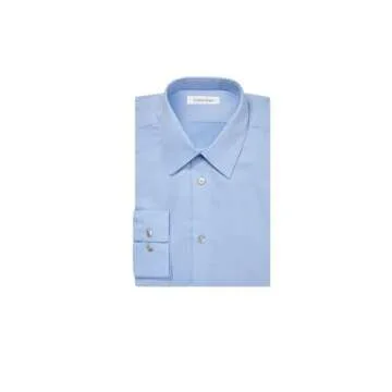 Calvin Klein Men's Dress Shirts Slim Fit Non Iron Solid, Mist, 15.5" Neck 32"-33" Sleeve