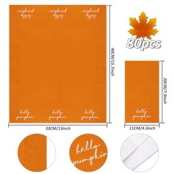 Whaline Happy Fall Guest Napkins Orange Brown Paper Napkins Autumn Disposable Guest Hand Napkin Towe...