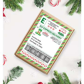 15 Elf Express Delivery Mail Shipping Labels from The North Pole Gift Tag 5 x 7" Early of Late Arrival Package or Surprise Gift from Santa Clause Fun Magical Holiday Tradition