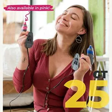 Mini Hot Glue Gun Kit - 25W Small Size Stand up High Temp Hot Melt GlueGun Set with 10 Mini Glue Gun Sticks for Glue Gun, Fine Tip Adhesive Silicone Glue Gun, Craft HotGlueGun by Chandler Tool (Blue)