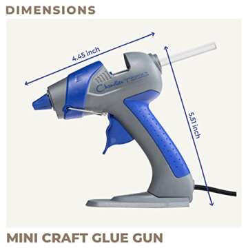 Mini Hot Glue Gun Kit - 25W Small Size Stand up High Temp Hot Melt GlueGun Set with 10 Mini Glue Gun Sticks for Glue Gun, Fine Tip Adhesive Silicone Glue Gun, Craft HotGlueGun by Chandler Tool (Blue)