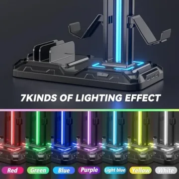 KDD Gaming Headset Stand - 9 Light Modes & USB Ports