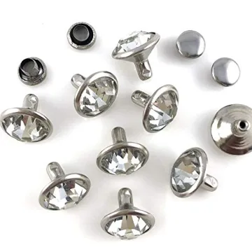 200 Sets CZ White Clear Crystal Rivets for DIY Leather Craft