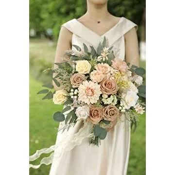 rongflower Artificial Flowers Silk Combo Set for DIY Floral Arrangements