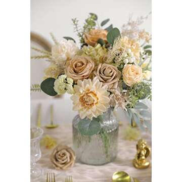 rongflower Artificial Flowers Silk Combo Set for DIY Floral Arrangements