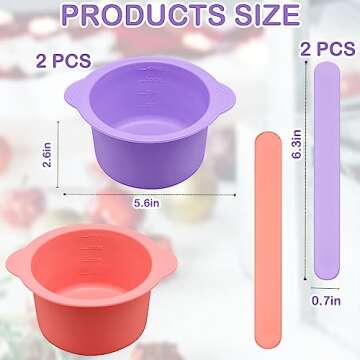 2Pcs Silicone Wax Warmer Liner, Silicone Wax Bowl for Wax Warmer, Non-Stick Wax Melt Warmer Wax Pot ...