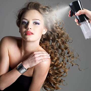 Rwotlls 4 Pack Spray Bottles Hair Spray Bottle Sprayer Ultra Fine Continuous Water Mister for Hairstyling,Gardening, Home, Pet Care & Skin Care 5.6Ounce/160ml, BlackClear