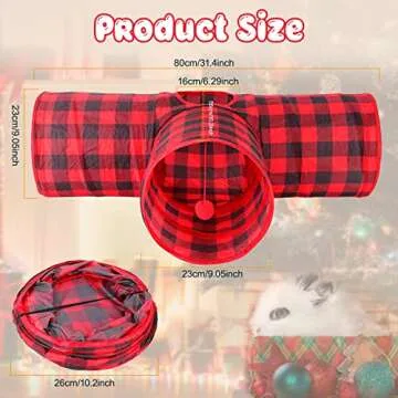 BWOGUE Bunny Tunnels & Tubes Collapsible 3 Way Bunny Hideout Small Animal Activity Tunnel Toys for Dwarf Rabbits Bunny Guinea Pigs Kitty