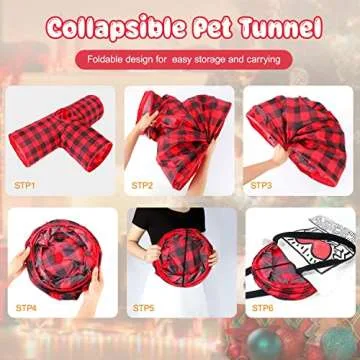 BWOGUE Bunny Tunnels & Tubes Collapsible 3 Way Bunny Hideout Small Animal Activity Tunnel Toys for Dwarf Rabbits Bunny Guinea Pigs Kitty