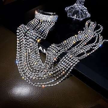 Bling Rhinestones Long Chain Ponytail Hair Clip