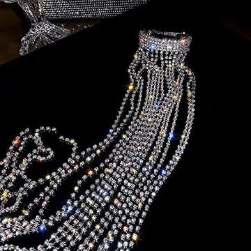 Bling Rhinestones Long Chain Ponytail Hair Clip