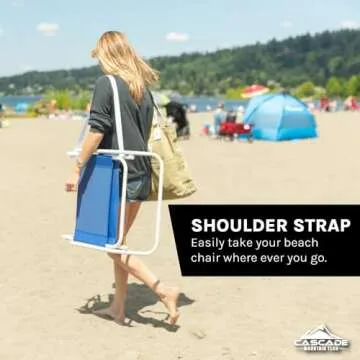 Cascade Mountain Tech Low Profile Beach Chair, One Size, Blue