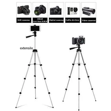 Shuzhu Tripod 3-Way Aluminum Portable Camera Stand Light Weight Travel Universal Smartphone Holder with Carrying Case for Cell Phone12 11 7 8 Plus XR Xs Max X Desktop Support…