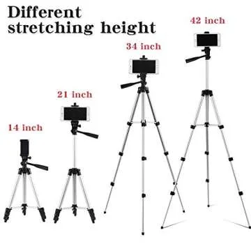 Shuzhu Tripod 3-Way Aluminum Portable Camera Stand Light Weight Travel Universal Smartphone Holder with Carrying Case for Cell Phone12 11 7 8 Plus XR Xs Max X Desktop Support…