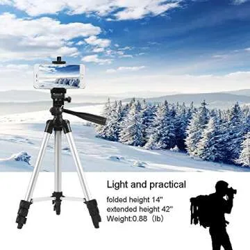 Shuzhu Tripod 3-Way Aluminum Portable Camera Stand Light Weight Travel Universal Smartphone Holder with Carrying Case for Cell Phone12 11 7 8 Plus XR Xs Max X Desktop Support…