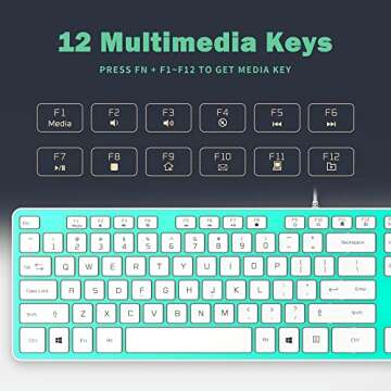 B.FRIENDit Wired USB Keyboard - Ultra-Slim & Quiet