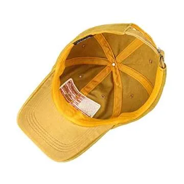 Yellow Vintage USA American Flag Baseball Cap, Low Profile Patriotic Dad Hat for Men or Women