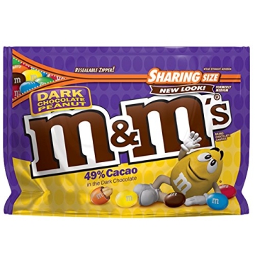 M&M'S Peanut Dark Chocolate Candy - Decadent 10.1-Ounce Sharing Size
