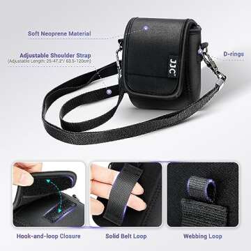 Powershot V10 Camera Case Pouch, Portable Carrying Case for Canon PowerShot V10 Camera, Canon V10 Pr...