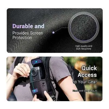 Powershot V10 Camera Case Pouch, Portable Carrying Case for Canon PowerShot V10 Camera, Canon V10 Protective Storage Belt Pouch Crossbody Bag with Shoulder Strap and Carabiner, Anti-Shock, Dust-Proof