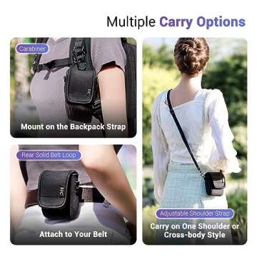 Powershot V10 Camera Case Pouch, Portable Carrying Case for Canon PowerShot V10 Camera, Canon V10 Protective Storage Belt Pouch Crossbody Bag with Shoulder Strap and Carabiner, Anti-Shock, Dust-Proof