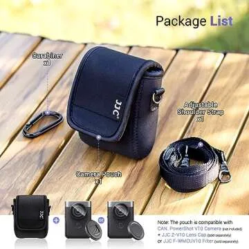 Powershot V10 Camera Case Pouch, Portable Carrying Case for Canon PowerShot V10 Camera, Canon V10 Protective Storage Belt Pouch Crossbody Bag with Shoulder Strap and Carabiner, Anti-Shock, Dust-Proof