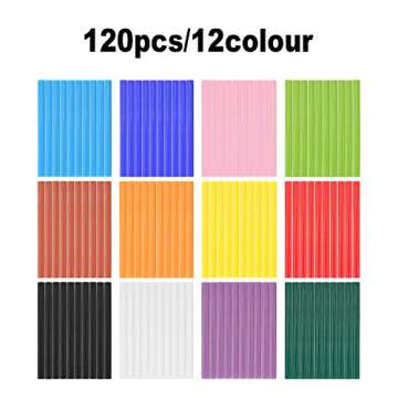 Gartful 120PCS Colored Mini Hot Glue Sticks - 0.28x3.9" Hot Melt Glue Sticks, Multipurpose for Art &...