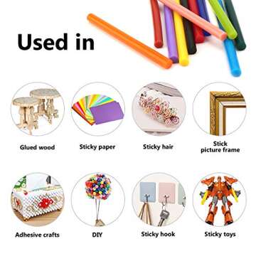 Gartful 120PCS Colored Mini Hot Glue Sticks - 0.28x3.9" Hot Melt Glue Sticks, Multipurpose for Art & Craft Project, Home Decoration, General Repair, Bonding, Sealing, 12 Colors