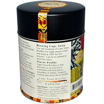 Tao of Tea Cape Town Rooibos Tea Loose Leaf 4 Ounce Tin