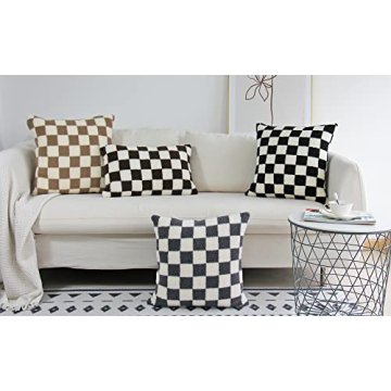 Luxury Checkerboard Decorative Pillow Covers for Couch