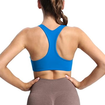 Aoxjox Women’s Padded Racerback Workout Bra - Stylish Comfort