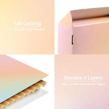 OUGEBOX 30 Pack 9x6x2 Colorful Shipping Boxes Medium, Mailing Cardboard Boxes for Packaging Small Business Waterproof