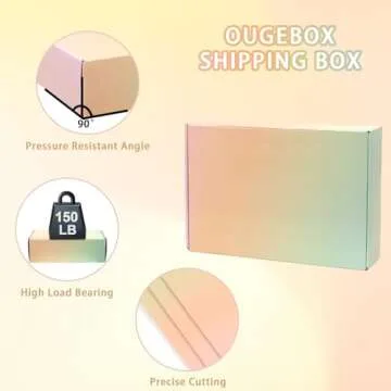OUGEBOX 30 Pack 9x6x2 Colorful Shipping Boxes Medium, Mailing Cardboard Boxes for Packaging Small Business Waterproof