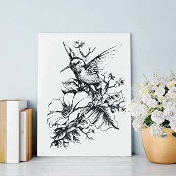 DGAGA DIY Self-Adhesive Silk Screen Stencil Mesh Transfers Various Letter Pattern for Festival Stenc...