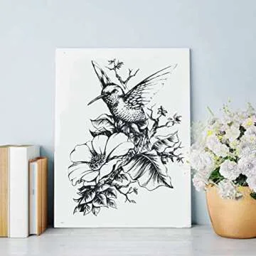 DGAGA DIY Self-Adhesive Silk Screen Stencil Mesh Transfers Various Letter Pattern for Festival Stenc...