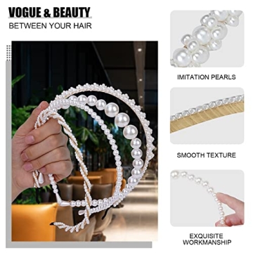 BEAYFILY Elegant Pearl Hairbands for Women and Girls
