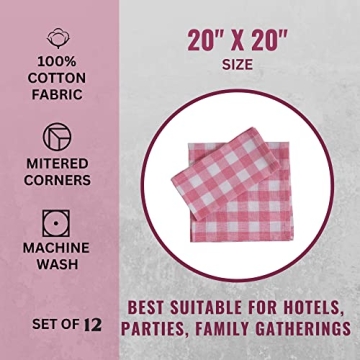 Fingercraft Cotton Napkins - Vibrant 12 Pack for Events