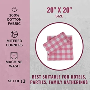 Fingercraft Cotton Napkins - Vibrant 12 Pack for Events