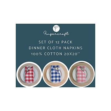 Fingercraft Cotton Napkins - Vibrant 12 Pack for Events