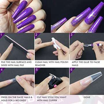 Nail Glue for Acrylic Nails - Nail Glue for Press on Nails 10Pcs Adhesive Super Bond for Fake Nails ...