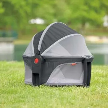 Fisher-Price Portable Bassinet On-The-Go Baby Dome, Travel Play Space with Developmental Newborn Toys & Canopy, Arrows Away