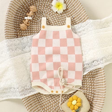 Charming Checkerboard Baby Romper for Summer Fun