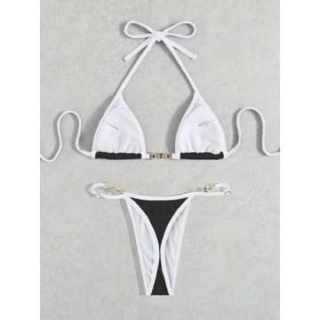 GORGLITTER Women's Thong Bikini Set Sexy Summer Swimwear