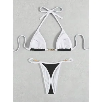 GORGLITTER Women's Thong Bikini Set Sexy Summer Swimwear