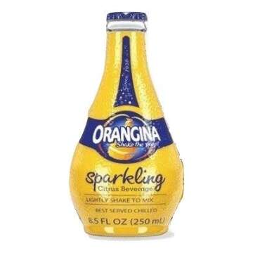 Orangina Sparkling Fruit Drink Made with Real Orange Pulp (8.5oz Glass Bottles (Pack of 12))