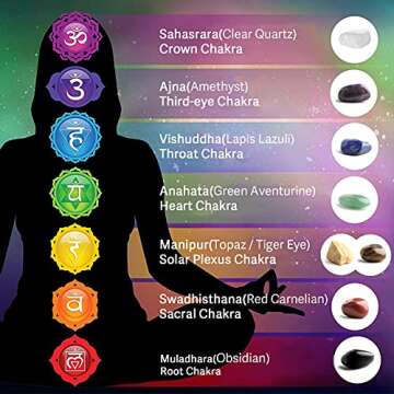 Birsppy 20Pcs Real Healing Crystals for Beginners Set, 7 Raw Chakra Stones,7 Tumbled Gemstones, Lava Bracelet, Necklace, Selenite, Reiki Crystal Grid for Meditation,Spiritual Healing, Positive Energy