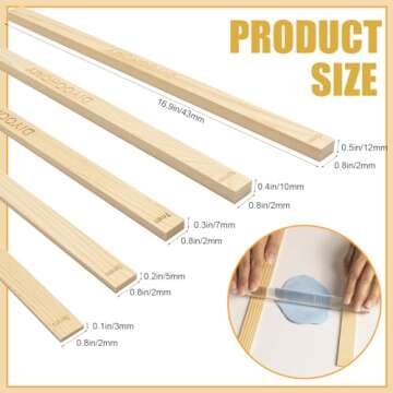 DIYOOHOMY 17in Rolling Pin Guides for Dough Thickness - Ideal Pottery Tools