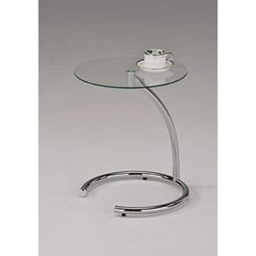 Kings Brand Furniture - Chrome with Glass Modern Accent Side End Table